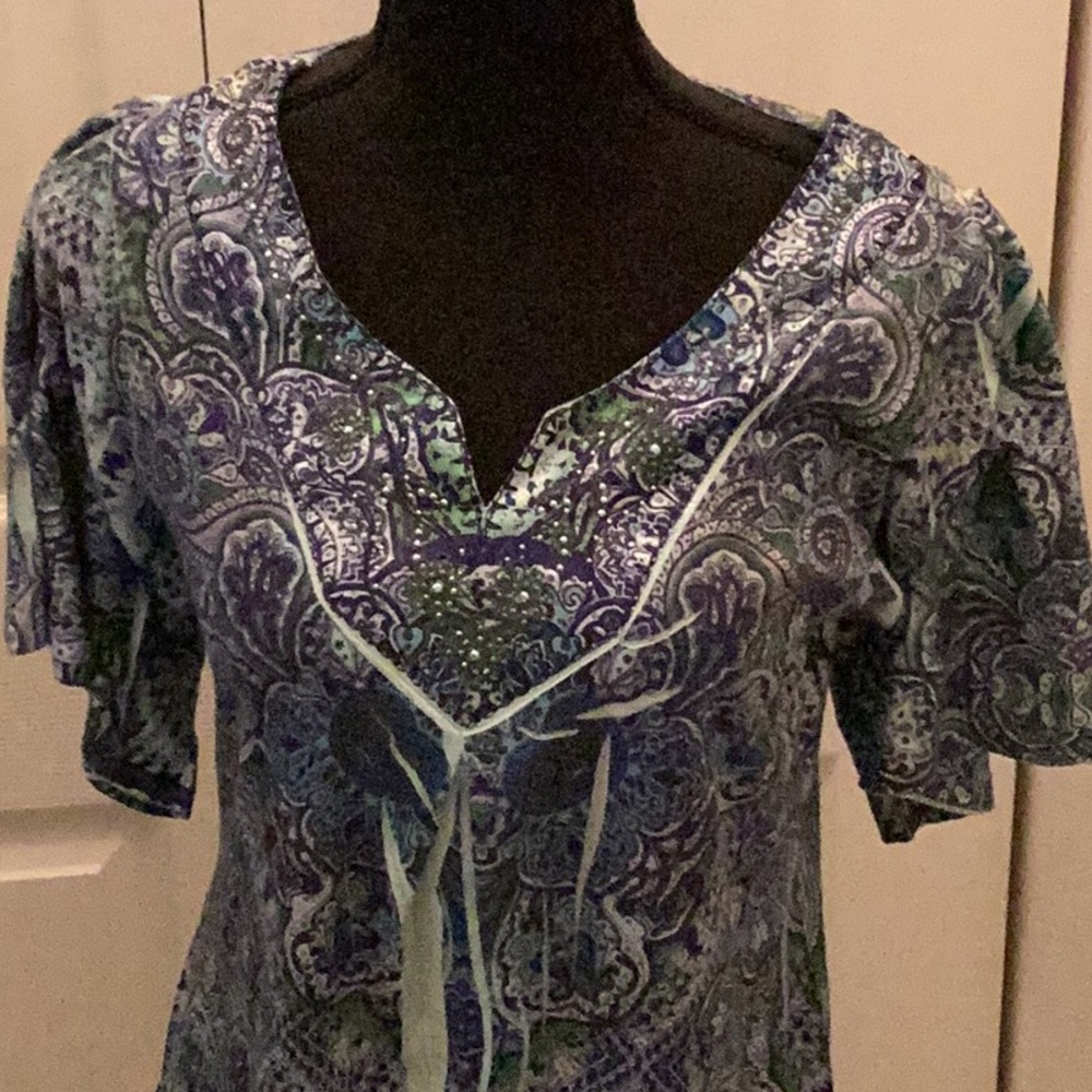 🦋NWOT Awesome One World Size Small Bohemian Style Top So Much Fun To Wear 🦋 - Picture 3 of 9